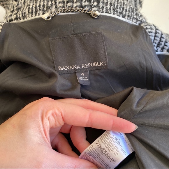 Banana Republic 4/6 Wool Houndstooth Blazer Jacket - Picture 7 of 8